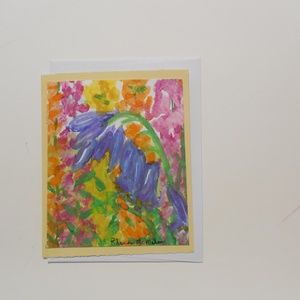 Floral Colorful Original Hand Painted Watercolor Card